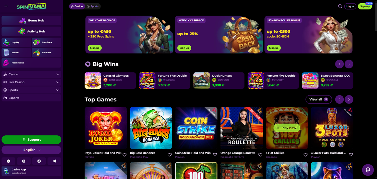 Spinmama Casino - Odkryj świat gier i emocji